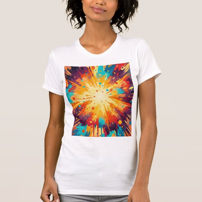 Camiseta Cosmic Burst Abstract Splatter Art (Frente)