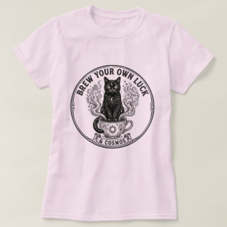 Camiseta Cosmic Cat Coffee - Mystical Brew Your Own Luck