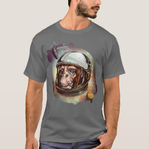 Camiseta Cosmic Chimpanzee Astronaut Space Nebula Retro Vin