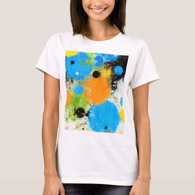 Camiseta Cosmic Chromatic Splatter: Abstract Orbit (Frente)