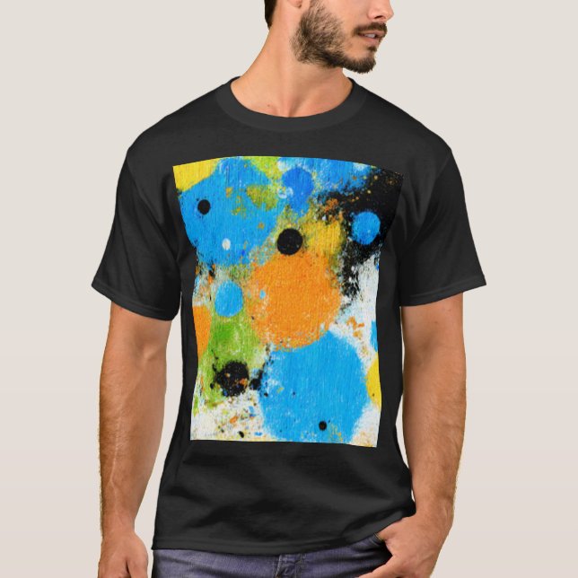 Camiseta Cosmic Chromatic Splatter: Abstract Orbit (Frente)