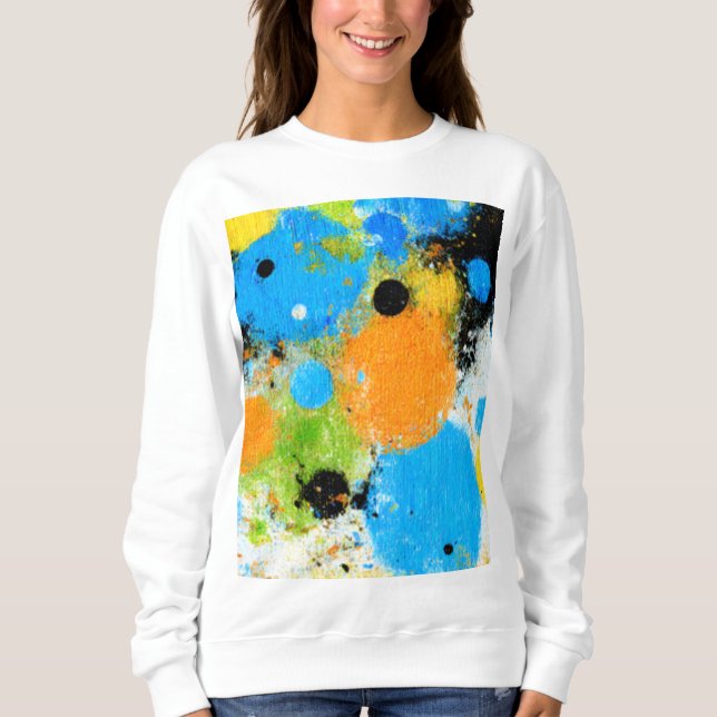 Camiseta Cosmic Chromatic Splatter: Abstract Orbit (Frente)