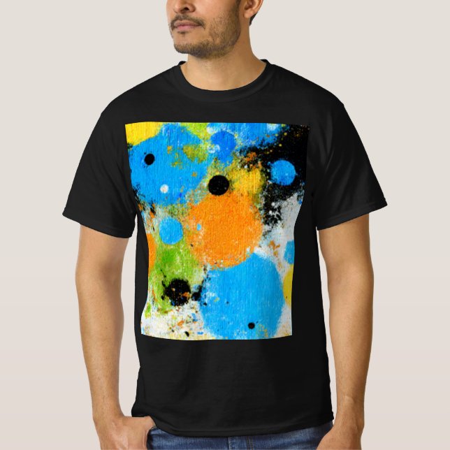 Camiseta Cosmic Chromatic Splatter: Abstract Orbit (Frente)
