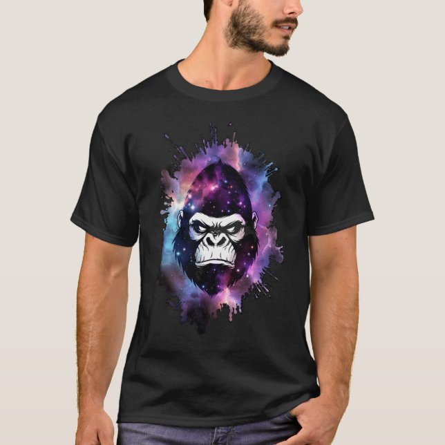 Camiseta Cosmic Gorilla Doing Space Things Funny (Frente)