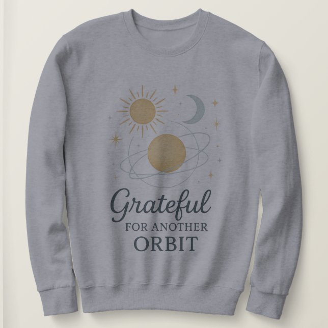 Camiseta Cosmic Gratitude Sweatshirt – Grateful for Another (Frente do Design)