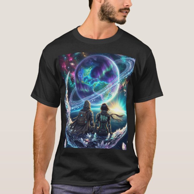Camiseta Cosmic Lovers Galaxy Planet Fantasy Acrylic Print (Frente)