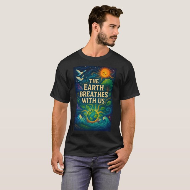 Camiseta Cosmic Nature Art Print  (Frente Completa)
