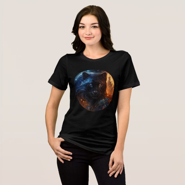 Camiseta Cosmic Panther – Day and Night Fantasy Art (Frente Completa)