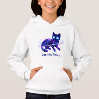 Camiseta Cosmic Paws Galaxy Cat Kids Hoodie