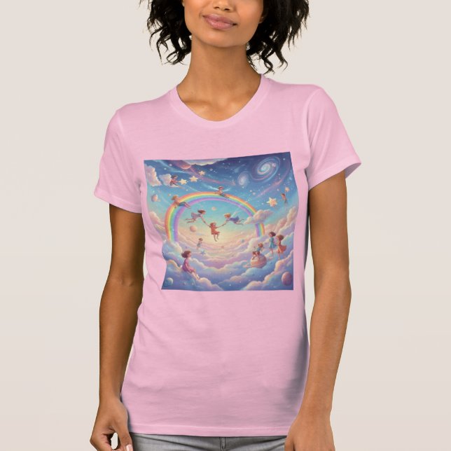 Camiseta Cosmic Playground Inner Child in Heaven’s Rainbow (Frente)