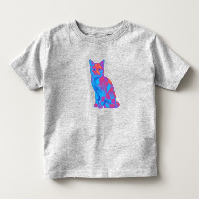 Camiseta Cosmic Quilt Feline – Trippy Geometric Cat Art (Frente)