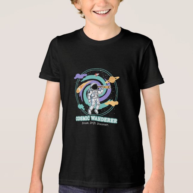 Camiseta Cosmic Wanderer Astronaut Telescop (Frente)