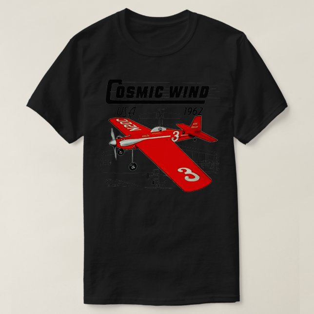 Camiseta Cosmic Wind Control Line RC Model Airplane Premium (Frente do Design)