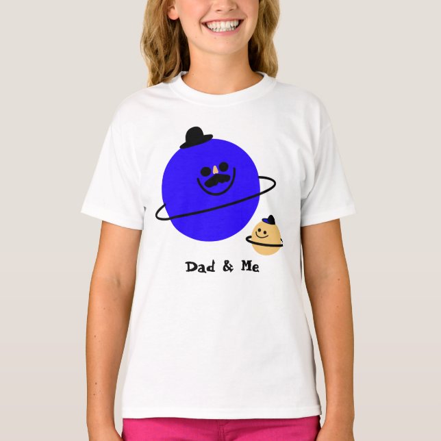 Camiseta Cósmica Pai e Eu para Crianças (Frente)