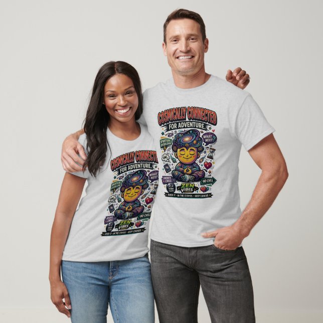 Camiseta Cosmically Connected Zen Vibes Adventure Graphic (Unissex)