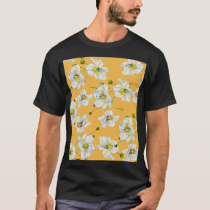 Camiseta Cosmos, aquarela, uniforme, padrão floral.