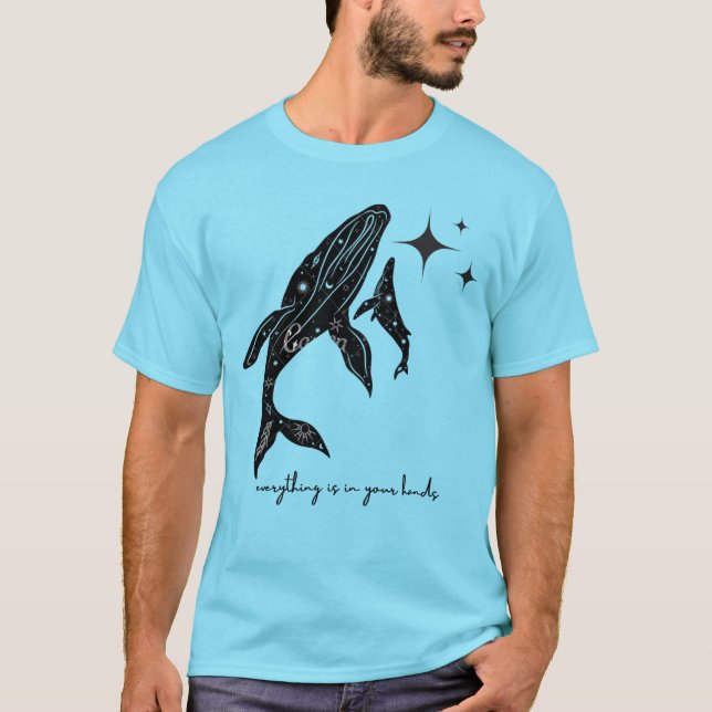 Camiseta "Cosmos em Suas Mãos" (Frente)