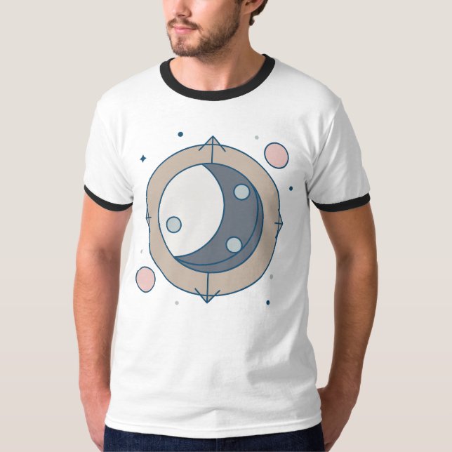 Camiseta Cosmos Yin yang em harmonia celestial sagrada (Frente)