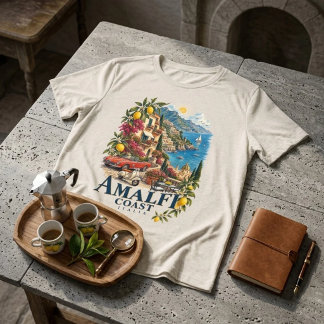 Camiseta Costa Amalfitana Itália Verão Italiano Vintage Est