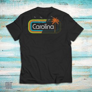 Camiseta Costa da Carolina pôr do sol retrô vintage anos 70