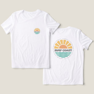 Camiseta Costa de Surf Pôr do Sol Vintage Design Retrô