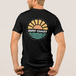 Camiseta Costa de Surf Pôr do Sol Vintage Design Retrô