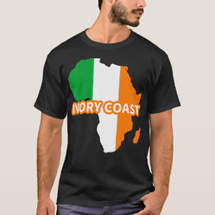 Camiseta Costa do Marfim Mapa de Sinalizador do Orgulho na
