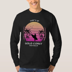 Camiseta Costa Dourada Austrália Ondas altas Presente de Es