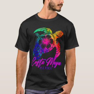 Camiseta Costa Maya México Tie Dye Tartaruga Marinha Hibisc