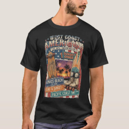 Camiseta Costa Oeste Americana Veneza Praia Surf Retro