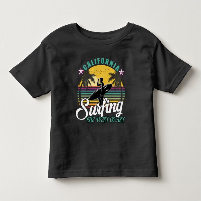 Camiseta Costa Oeste - California Surfing Toddler T-shir (Frente)