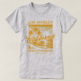 Camiseta Costa Oeste do Paraíso de Praia de Los Angeles Cal