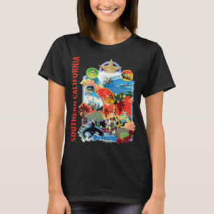 Camiseta Costa Retro de Viagem do Sul da Califórnia