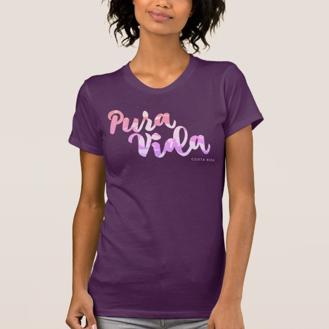 Camiseta Costa Rica Colorida Pura Vida Mulher (Frente)