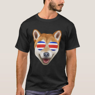 Camiseta Costa Rica Flag Shiba Inu Dog Tico Pocket