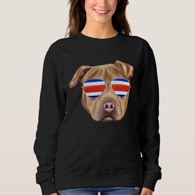 Camiseta Costa Rica Flag Usa Staffordshire Terrier Dog Tico (Frente)
