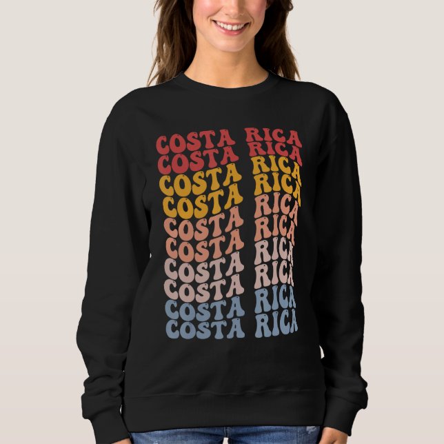 Camiseta Costa Rica Groovy Retro Costa Rican (Frente)
