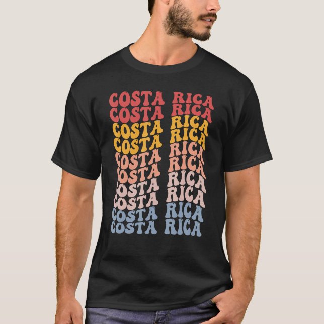 Camiseta Costa Rica Groovy Retro Costa Rican (Frente)
