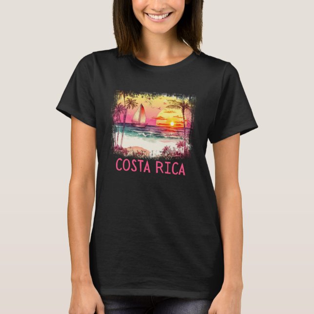 Camiseta Costa Rica Palm Árvore Férias Praia Verão e Sur (Frente)