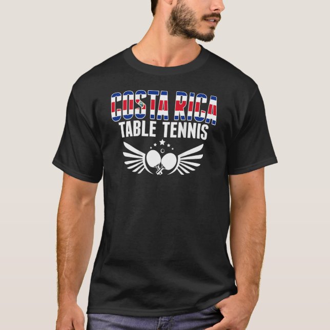 Camiseta Costa Rica Ping Pong  Support Costa Rican Table Te (Frente)
