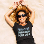 Camiseta Costa Rica Pura Vida Vibes Souvenir<br><div class="desc">Camiseta de souvenir da Costa Rica em um texto azul "Pura vida vibes" design.</div>