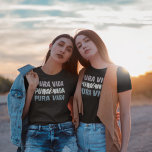 Camiseta Costa Rica Pura Vida Vibes Souvenir Mulher<br><div class="desc">Camiseta de souvenir da Costa Rica numa design de tipografia "Pura vida vibes".</div>