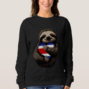 Camiseta Costa Rica Sloth Costa Rica Flag Heart Costa Rica