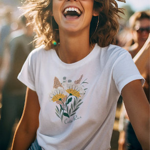 Camiseta Costa Rica Souvenir, botânica feminina
