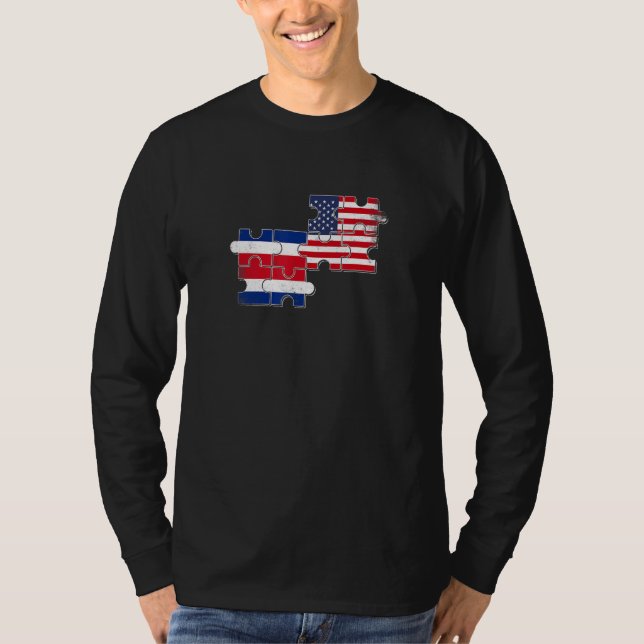 Camiseta Costa Rica USA Costa Rican American Flag (Frente)
