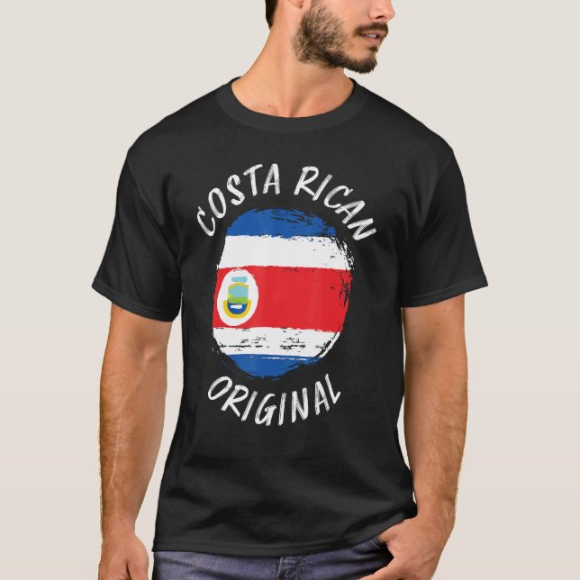 Camiseta Costa Rican Original  Tico Roots Costa Rica Flag (Frente)