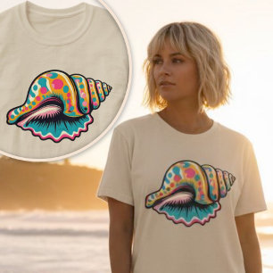 Camiseta Costal Beach Seashell Whimsical Pop Art