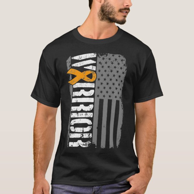 Camiseta Costela de Sensibilização do Guerreiro Câncer de r (Frente)