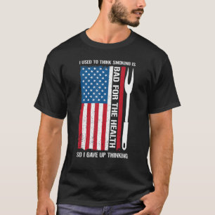 Camiseta Costumava pensar que fumar é mau para a grelha de