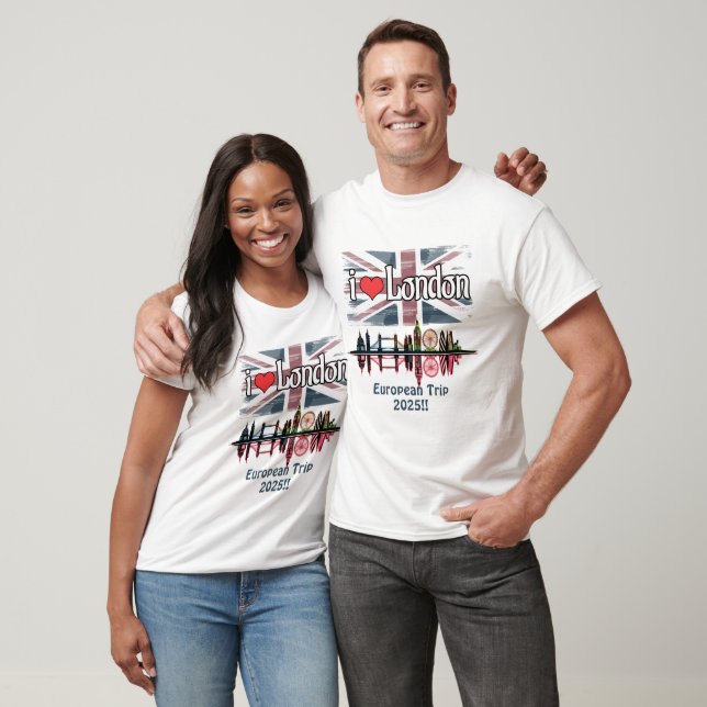 Camiseta Costume Adoro London Skyline Union Jack Souvenir (Unissex)